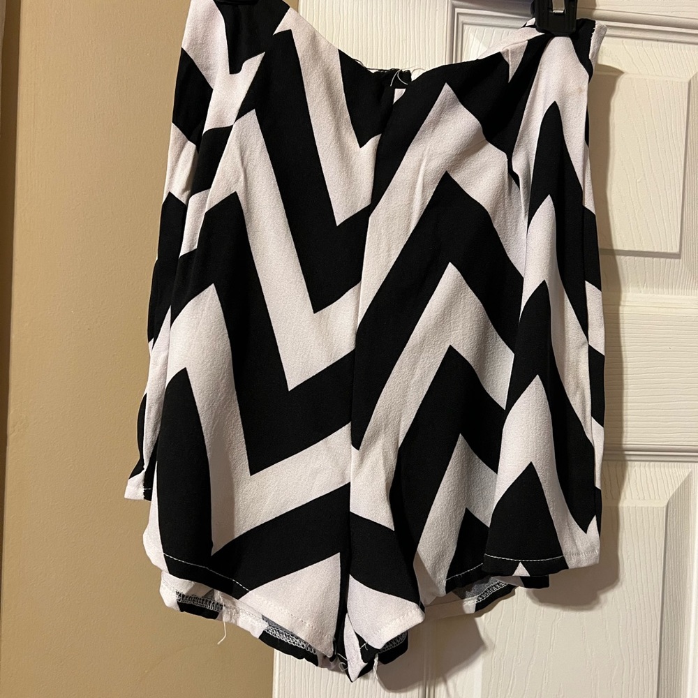 Black and white skirt.
